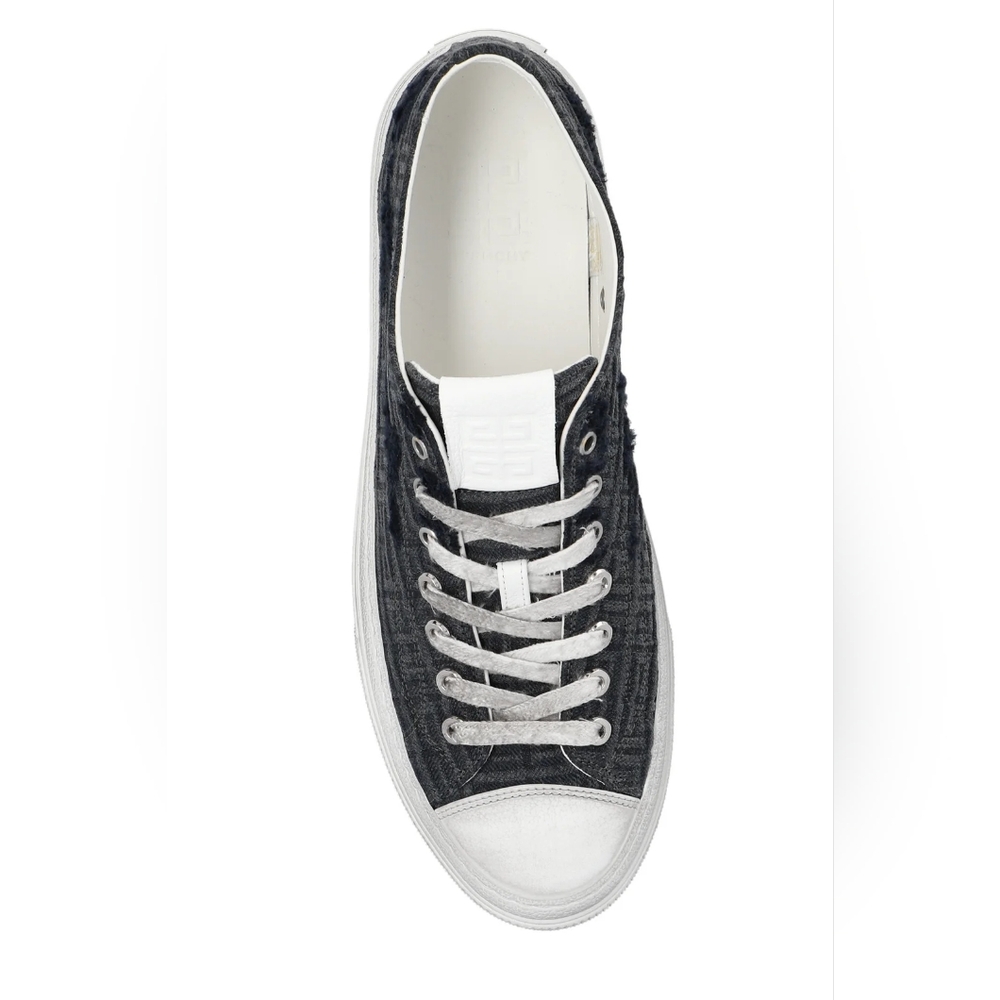 Givenchy Men's 4G Charcoal Distressed City Sneakers Size 13 US